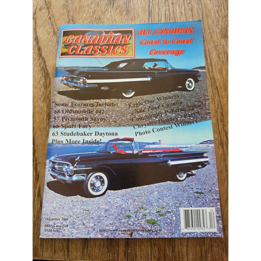 Vintage Canadian Classics Automotive Magazine - December 2000 Issue
